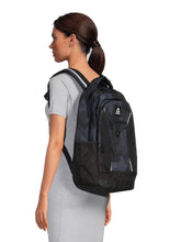 Unisex black camo Laredo 19.5-inch laptop backpack by Techsconnect with multiple compartments and padded shoulder straps