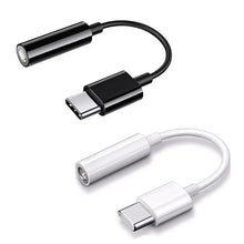Techsconnect USB Type C to 3.5mm audio adapter connecting headphones for enhanced audio quality and compatibility.