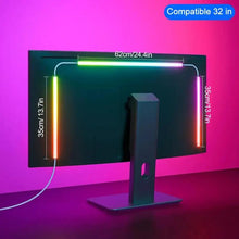 USB RGBIC LED strip lights for PC monitor, app-controlled gaming backlight with music sync on 24-34 inch computer screens.