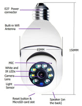 Dolphin Tracker 1080P WiFi bulb camera with 4X zoom, E27 fitting, 5G WiFi alarm monitor for home security and surveillance