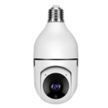 Dolphin Tracker 1080P WiFi bulb camera with 4x zoom, E27 screw base, 5G WiFi, home alarm monitor, and motion detection.