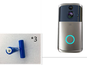 Dolphin Pro WiFi Video Doorbell Camera with camera lens, doorbell button, and RFID tag for home security.