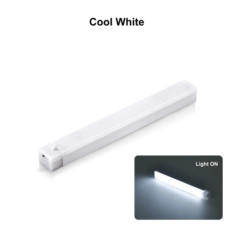 Techsconnect wireless USB Type-C rechargeable motion sensor LED bar light for night illumination, portable magnetic cabinet lamp.
